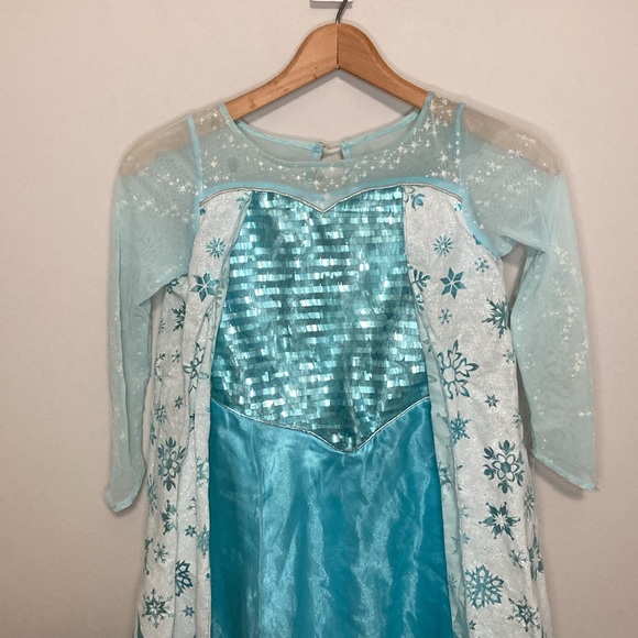 Girls 7-8, Elsa Costume, Disney Frozen, blue dress Halloween princess costume - Picture 4 of 11